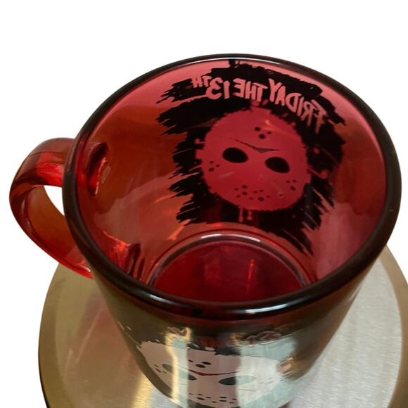 FRIDAY 13th JASON VOORHEES MUG BLOODY HOCKEY MASK 17.5oz GLASS  COLLECTIBLE RARE - Picture 5 of 8